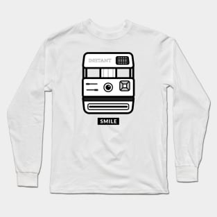 Smile Black and White Instant Retro Camera Long Sleeve T-Shirt